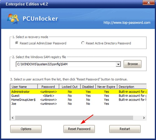 pcunlocker bootable usb